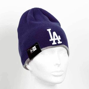 Pánská zimní čepice New Era MLB Team Skull knit LA Dodgers Navy - UNI