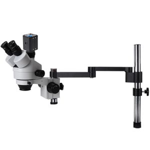 7-90x trinokulárny mikroskop s 360° otočným ramenom na opravy a spájkovanie