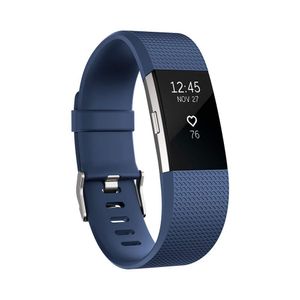 Fitbit Fitness Tracker Charge 2 Herzfrequenz  blau-edelstahl Größe L