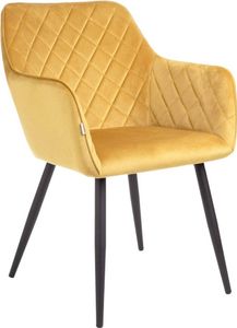 HOMLA SHELTON Veloursstuhl senfgelb 56x60x84cm