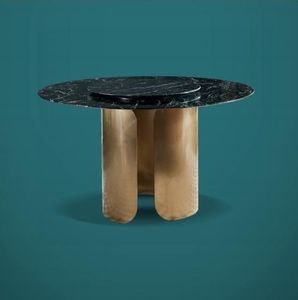 JV Möbel Esstisch Schwarz Marmor imitation Esszimmer Edelstahl
