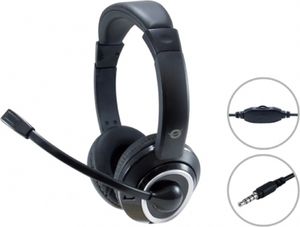 CONCEPTRONIC Headset Klinke 2m Kabel,Mikro,int.Bed.Stereo sw