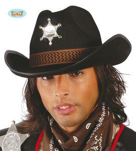 schwarzer Sheriff Cowboy Hut für Herren