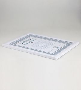 Dokument Bilderrahmen in Schwarz Silber Weiß 21x29,7 DIN A4 Urkunde Foto Rahmen - Farbe: Weiß | Format: 21x29,7 DIN A4