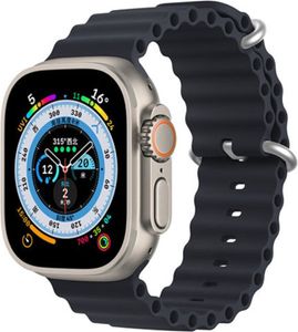 Dux Ducis Silikonarmband für Apple Watch 8, 7, 6, 5, 4, 3, 2, SE (41, 40, 38 mm), Grau, (OceanWave-Version)