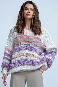 Fobya Klassischer Pullover für Frauen Glisteningire F1842 lila 38-40