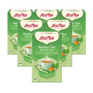 6x BIO YOGI TEA Weißer Tee Aloe Vera | 6 x 30,6g