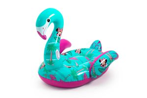 Bestway Aufblasbarer Flamingo Schwimmtier - Pool Spielzeug - mit 2 Handgriffen - Robustes PVC - Max. 90KG - Minnie Mouse Druck - Mehrfarbig