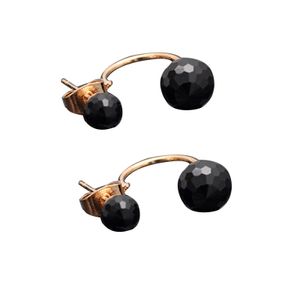 Ohrringe mit Doppelkugel-Design, leicht, Piercing, passen leicht zu baumelnden Ohrringen für Partys-Schwarz