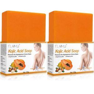 2 Stück Kojic Acid Soap, Hautaufhellende Seife mit Kojisäure von Kojie San Skin Lightening, 100g