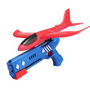 Gleitflieger Wurfgleiter mit Spielzeugpistole(blau),trendigste Spielzeug Flugzeug die Beste Weihnachtensgeschenke für Kinder