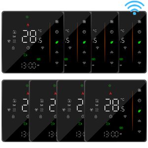 8X WiFi Intelligent Raumthermostat Thermostat, Warmwasserbereitung, wifi fußbodenheizung APP Control Voice Heizung Kompatibel mit Alexa/Google für zu Hause 5A - Schwarz