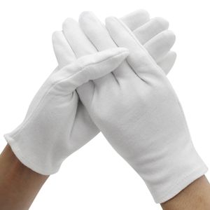 12 Paar/ M Baumwollhandschuhe Atmungsaktive, weiche, hautfreundliche Arbeit Kosmetische ,feuchtigkeitsspendende Schmuckinspektionshandschuhe