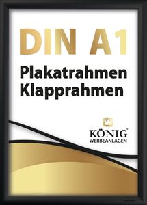 Plakatrahmen DIN A1 | 25mm Alu Profil, eckig | schwarz | Alu Klapprahmen Wechselrahmen Posterrahmen Rahmen | Dreifke®
