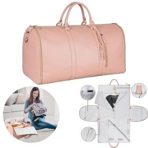 Vodotesná 45 L dámska cestovná taška do ruky, víkendová dámska kožená - FOLDARA Pink Vodotesná 45 L dámska cestovná taška do ruky, víkendová dámska kožená - FOLDARA Pink