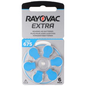 Rayovac Extra Advanced PR44 / 675 - Zink-Luft Hörgeräte-Knopfzelle, 1,4 V