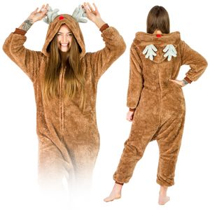 Kombinéza pre mužov a ženy - mäkké a príjemné pyžamo - teplé pyžamo - obľúbený a vtipný zvierací motív - veľkosť - M - Moose