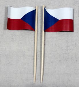 Party-Picker Flagge Tschechien Papierfähnchen in Spitzenqualität 25 Stück Beutel