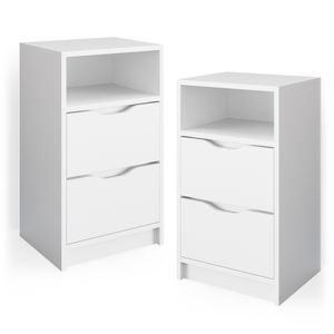 Vicco Nachttisch Ruben, 38 x 66.6 cm 2er Set, Weiß