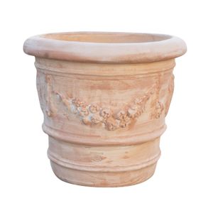 Vase Terrakotta 50 x 44 x 50 cm – große handgefertigte Terrakotta-Vasen – dekorativ und funktional – Deko-Vase