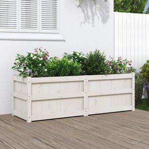 vidaXL Sadzarka biała 150x50x50 cm lite drewno sosnowe
