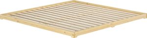 Niedriges Bodenbett 200x200 Kiefer natur, Niederflurbett, Futonbett, V-60.47K-20Rollrost inkl.