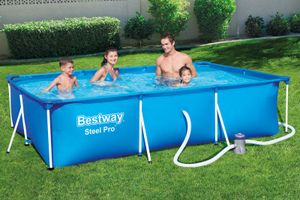 BESTWAY Steel Pro Frame-Pool-Set mit Gestell, blau, TriTech/Stahl, 300x201x66cm, mit Filterpumpe