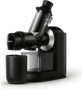 Philips Viva Collection Slow Juicer, Entsafter für kaltes Pressen, 1.0 L, 150 W, Schwarz (HR1889/70)