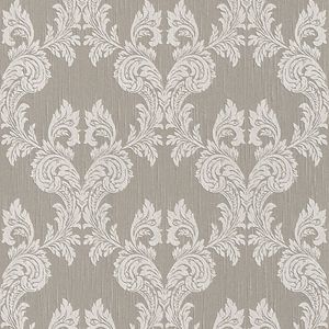 Textiloptik Vliesvliestapete Profhome 956306-GU Textilvliestapete strukturiert im Barock-Stil matt grau beige 5,33 m2