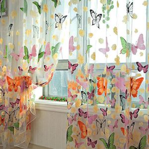 Gardine Vorhang Schmetterling Kinderzimmer Wohnzimmer Fenster Vorhang Deko