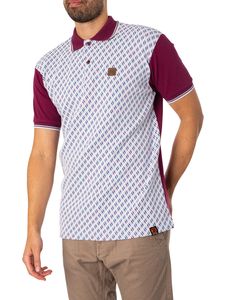 Trojan Ottoman-Jacquard-Panel-Poloshirt, Rot 3XL