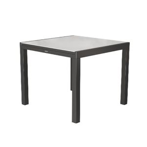 NATERIAL - Gartentisch ausziehbar LYRA - Ausziehtisch für 4 bis 6 Personen - 90/160x90 - Esstisch - Aluminium - mit Glasplatte - Anthrazit