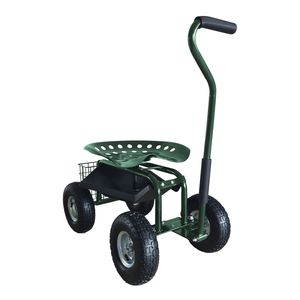 AXI AG22 fahrbarer Rollsitz für den Garten in Grün | Gartenwagen / Gartensitz aus Metall bis 150 kg belastbar | Rollwagen für Gartenarbeit mit Ablage