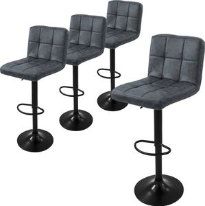 ML-Design 4er Set Barhocker Tresenhocker 360° drehbar, Gepolsterter Barstuhl mit Rückenlehne und Fußstütze, 63-83 cm