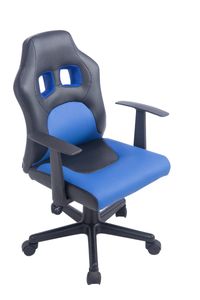 BHM Germany Detská kancelárska stolička Fun, syntetická koža, čierna / modrá