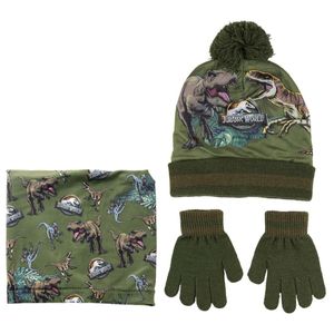 Mütze, Handschuhe und Halstuch Jurassic Park 3 Stücke Dunkelgrün
