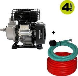 Garten Komplettset 4 Takt 1" Benzinwasserpumpe selbstansaugend 20m Schlauch