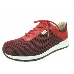 Finn Comfort Cerritos, Lipstick/Pomodore, Damen-Schnürschuh, Leder/Textil,NEU - Damenschuhe Bequeme Schnürschuhe, Rot, leder/textil (sportnet/nube)