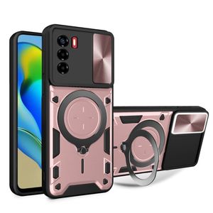 Outdoor Panzer Hülle für ZTE Handyhülle mit Slide Kameraschutz Ringhalter Bumper Blade A51 Rosegold
