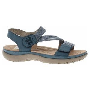 Sandály Rieker v plusových velikostech modré 64870-14 velké dámské boty