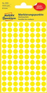 AVERY Zweckform Markierungspunkte ablösbar 8 mm gelb 416 Stück