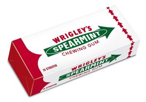 Wrigley's Spearmint Kaugummi mit erfrischenden Minzgeschmack 15 Streifen