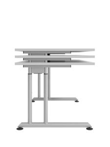 Zibo Z-Serie Schreibtisch, manuell höheneinstellbar, Beton, Farbe Gestell:Silber, Größe Tischplatte:180 x 80 cm