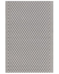 BELIANI Outdoor u. Indoor Teppich Grau Polypropylene 60x90 cm mit Zackenmuster Rechteckig Kurzflor Gartenaccessoires Terrasse Balkon Wohnzimmer