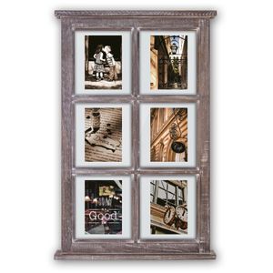 ZEP - Multi Holz transparenter Fotorahmen Hampton Brown für 6 Fotos 10x15 Größe 40x67,5 cm - TZ66B