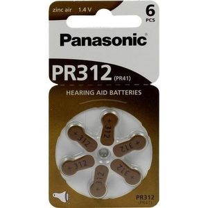 Baterie pro naslouchátka Panasonic Pr312 6 ks