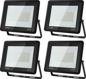 EINFEBEN 100W LED Aussen Strahler Arbeitsleuchten, 4er LED Fluter 3000K Warmweiss Wandleuchte Aussenbeleuchtung Solarlampe, 8500LM Superhell Flutlichtstrahler IP66 Wasserfest Flutlichtstrahler