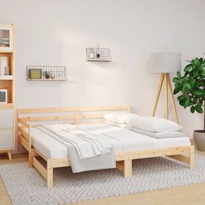 Möbel Tagesbett Ausziehbar 2x(90x190) cm Massivholz Kiefer - Klassische Betten 814659