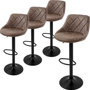 ML-Design 4er Set Barhocker Tresenhocker  360° drehbar, Gepolsterter Barstuhl mit Rückenlehne und Fußstütze, 62-82 cm