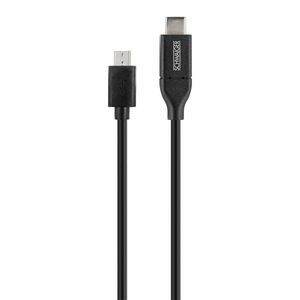 Schwaiger B634 1109 USB 3.1 Adapterkabel, Ladekabel Typ-C-Stecker auf 2.0 Micro B-Stecker (1m), schwarz